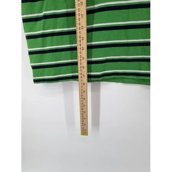 Lacoste Men Green White Black Striped Short Sleeve Polo Shirt‎ Size 7 - Picture 8 of 8